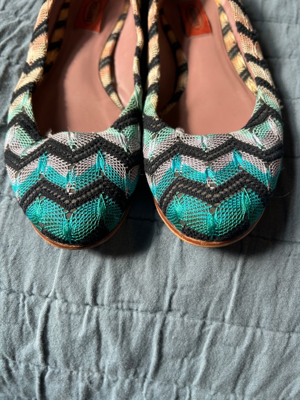 Missoni Blue and Black Chevron Flats - Picture 6 of 6